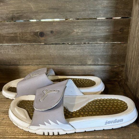 Mens Nike Jordan Hydro 5 Retro Gray Slip On Sandals Slides Size 11 M GUC - Picture 2 of 6